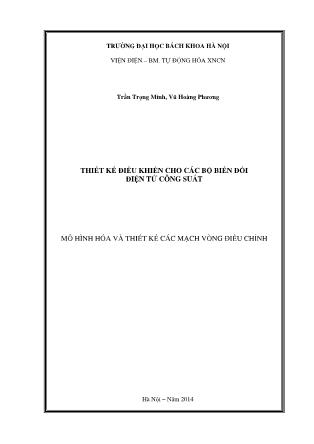 Giáo trình Thiết kế điều khiển cho các bộ biến đổi điện tử công suất
