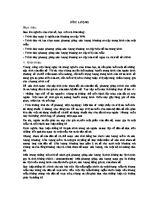 Giáo trình Thống kê cơ bản - Chương 13: Ước lượng