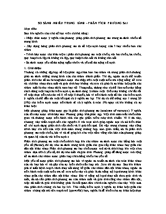 Giáo trình Thống kê cơ bản - Chương 14: So sánh nhiều trung bình - Phân tích phương sai