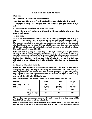 Giáo trình Thống kê cơ bản - Chương 15: Kiểm định chi bình phương