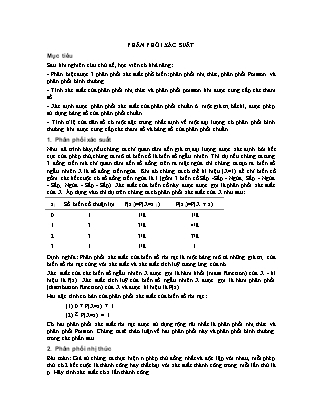 Giáo trình Thống kê cơ bản - Chương 5: Phân phối xác suất