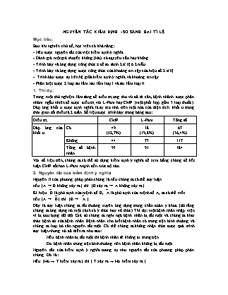 Giáo trình Thống kê cơ bản - Chương 8: Nguyên tắc kiểm định - So sánh hai tỉ lệ