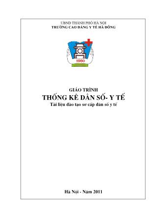 Giáo trình Thống kê dân số - Y tế (Phần 1)