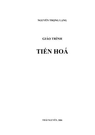 Giáo trình Tiến hoá - Nguyễn Trọng Lạng