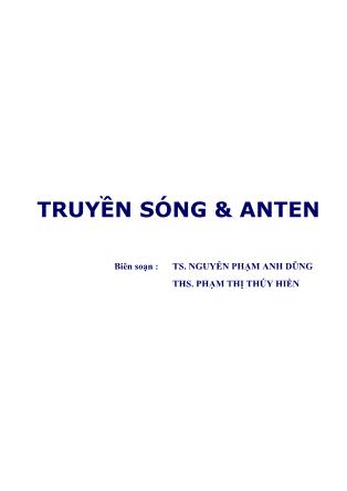 Giáo trình Truyền sóng và anten