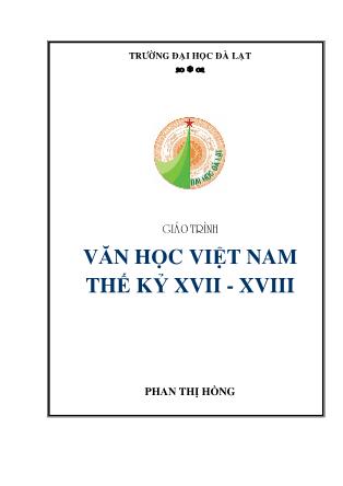 Giáo trình Văn học Việt Nam thế kỷ XVII - XIII (Phần 1)
