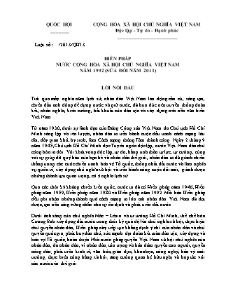 Hiến pháp Nước Cộng hòa Xã hội Chủ nghĩa Việt Nam năm 1992 (Sửa đổi năm 2013)