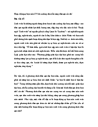 Hoạt động tự học của sinh viên khi trường chuyển sang đào tạo tín chỉ