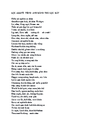 Học 3000 từ tiếng Anh bằng thơ lục bát