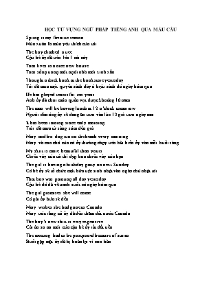 Học từ vựng ngữ pháp tiếng Anh qua mẫu câu