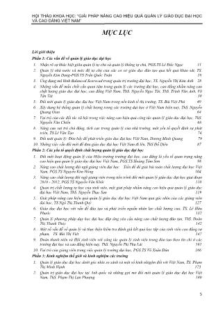 Hội thảo khoa học: Giải pháp nâng cao hiệu quả quản lý giáo dục đại học và cao đẳng Việt Nam