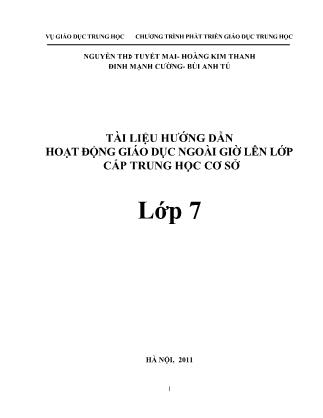 Hướng dẫn hoạt động Giáo dục ngoài giờ lên lớp cấp trung học cơ sở - Lớp 7
