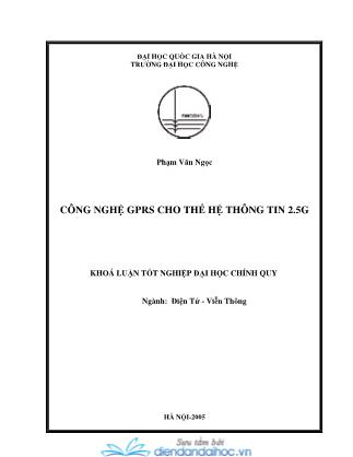 Khóa luận Công nghệ GPRS cho thế hệ thông tin 2.5G