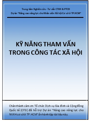 Kỹ năng tham vấn trong công tác xã hội