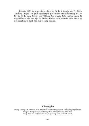 Lịch sử Quân y ñoàn 559 – Bộ ñội Trường Sơn ðường Hồ Chí Minh (1959 – 1975) (Phần 2)
