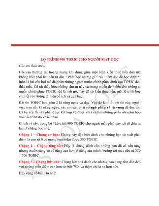 Lộ trình 990 Toeic cho người mất gốc