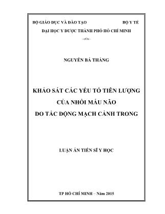 Luận án Khảo sát các yếu tố tiên lượng của nhồi máu não do tắc động mạch cảnh trong