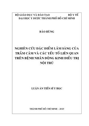 Luận án Nghiên cứu đặc điểm lâm sàng của trầm cảm và các yếu tố liên quan trên bệnh nhân động kinh điều trị nội trú