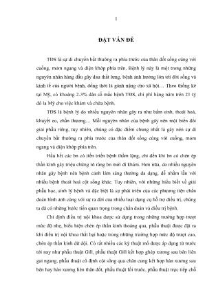 Luận án Nghiên cứu điều trị thân đốt sống thắt lưng bằng phương pháp cố định cột sống qua cuống kết hợp hàn xương liên thân đốt