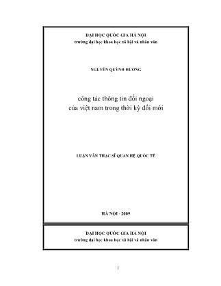 Luận văn Công tác thông tin đối ngoại của Việt Nam trong thời kỳ đổi mới