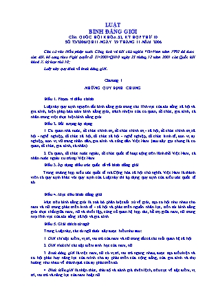 Luật Bình đẳng giới của quốc hội khóa XI, kỳ họp thứ 10
