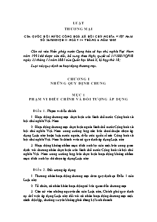 Luật Thương mại của Quốc hội nước Cộng hoà Xã hội Chủ nghĩa Việt Nam năm 2005
