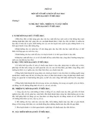 Lý luận dạy học môn Đạo đức ở Tiểu học - Lê Thị Thanh Chung (Phần 2)