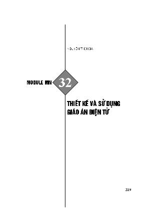 Module Mầm non 32: Thiết kế và sử dụng giáo án điện tử - Nguyễn Thị Nga