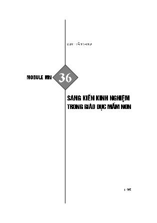 Module Mầm non 36: Sáng kiến kinh nghiệm trong giáo dục mầm non - Định Văn Vang