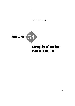 Module Mầm non 38: Lập dự án mở trường mầm non tư thục - Trần Thị Ngọc Trâm