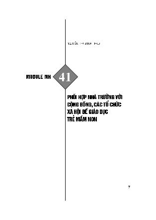 Module Mầm non 41: Phối hợp nhà trường với cộng đồng, các tổ chức xã hội để giáo dục trẻ mầm non - Nguyễn Thị Sinh Thảo