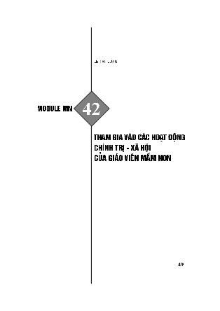 Module Mầm non 42: Tham gia vào các hoạt động chính trị - xã hội của giáo viên mầm non - Lê Thị Luận