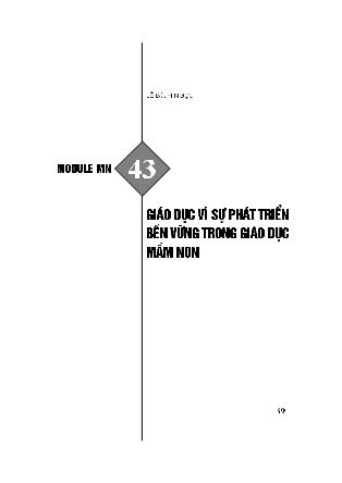 Module Mầm non 43: Giáo dục vì sự phát triển bền vững trong giáo dục mầm non - Lê Bích Ngọc