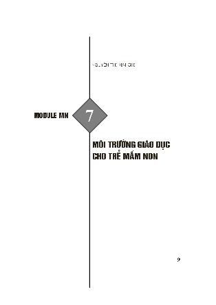 Module Mầm non 7: Môi trường giáo dục cho trẻ mầm non - Nguyễn Thị Mai Chi