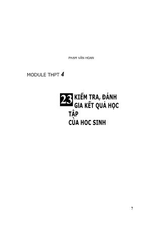 Module Trung học phổ thông 23: Kiểm tra, đánh giá kết quả học tập của học sinh - Phạm Văn Hoan