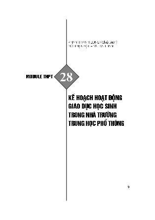 Module Trung học phổ thông 28: Kế hoạch hoạt động giáo dục học sinh trong nhà trường trung học phổ thông - Phan Thanh Long