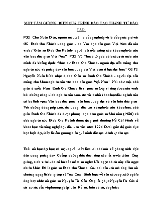 Một tấm gương biến quá trình đào tạo thành tự đào tạo