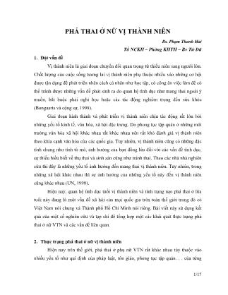 Phá thai ở nữ vị thành niên