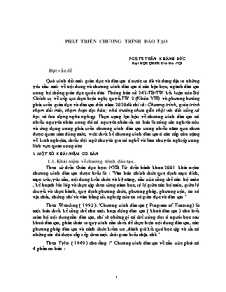 Phát triển chương trình đào tạo - Trần Khánh Đức
