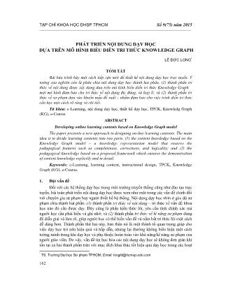 Phát triển nội dung dạy học dựa trên mô hình biểu diễn tri thức Knowledge Graph