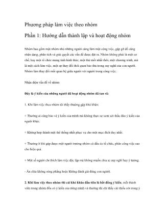 Phương pháp làm việc theo nhóm