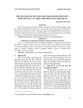 Phương pháp sử dụng bản đồ theo hướng phát huy tính tích cực của học sinh trong dạy học địa lí