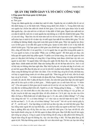 Quản trị thời gian và tổ chức công việc