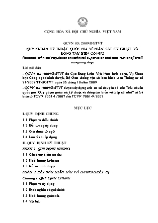 Quy chuẩn kỹ thuật quốc gia về giám sát kỹ thuật và đóng tàu biển cỡ nhỏ