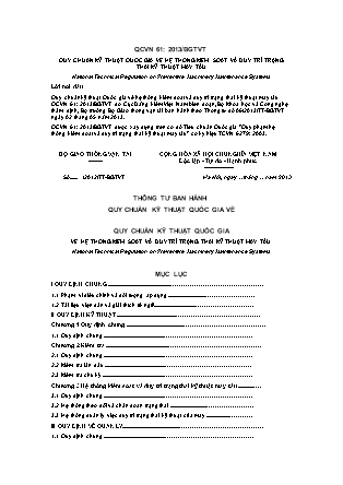 Quy chuẩn kỹ thuật quốc gia về hệ thống kiểm soát và duy trì trạng thái kỹ thuật máy tàu