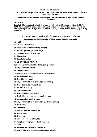 Quy chuẩn kỹ thuật quốc gia về quản lý an toàn và ngăn ngừa ô nhiễm trong khai thác tàu biển