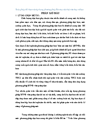 Sáng kiến kinh nghiệm Biện pháp chỉ đạo việc áp dụng phương pháp Bàn tay nặn bột vào dạy và học