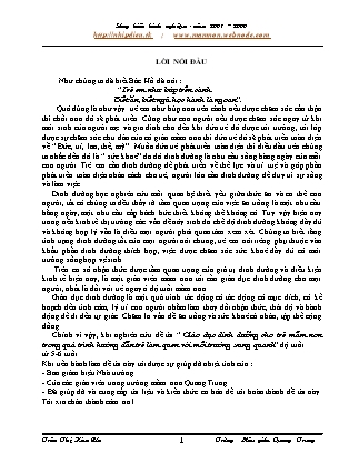 Sáng kiến kinh nghiệm Giáo dục dinh dưỡng cho trẻ Mầm non trong quá trình hướng dẫn trẻ làm quen với môi trường xung quanh - Trần Thị Kim Cúc