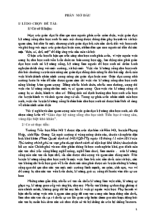 Sáng kiến kinh nghiệm Giáo dục kỹ năng sống cho học sinh Tiểu học ở vùng sâu, vùng đặc biệt khó khăn