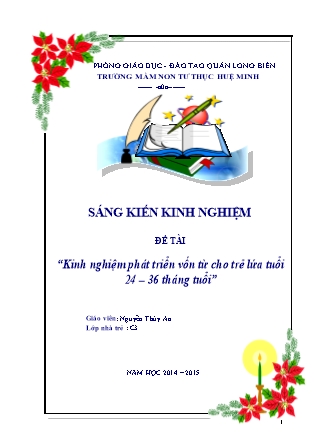 Sáng kiến kinh nghiệm Kinh nghiệm phát triển vốn từ cho trẻ lứa tuổi 24 – 36 tháng tuổi - Nguyễn Thúy An